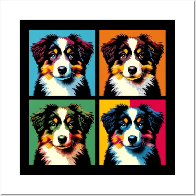 Pop Retro Australian Shepherd - Cute Puppy Wall Art by PawPopArt